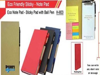 Eco Friendly Notebook With Pen, For Home, Office, School, Cover Material : Paper, PVC