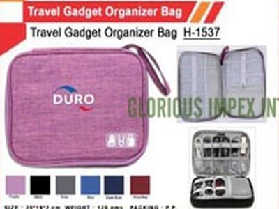 Cotton Travel Gadget Organizer Bag, Style : Zipper