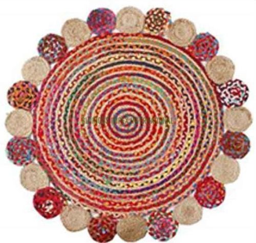 120cm Round UF-104 Braided Jute Rugs, For Home, Office, Hotel, Floor