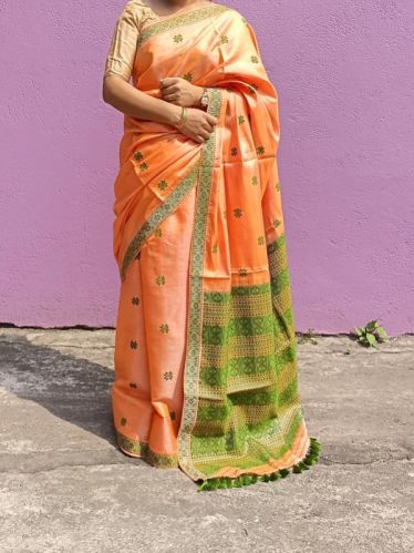Ready To Wear Pure Assam Hady To Wear Mulberry Silk Silkmarked Saree
