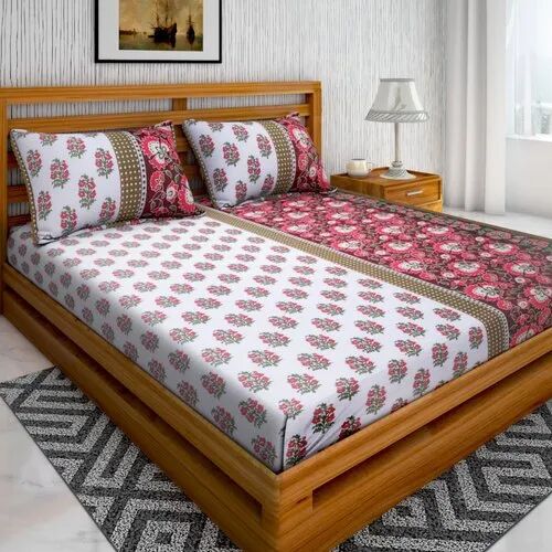 Cotton Double Bed Sheet, Size : 90 X 90 Inches