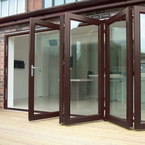 UPVC Folding Door, Frame Color : White, Brown