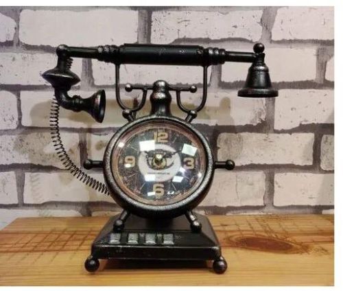 Iron Antique Telephone Clock, Packaging Type : Box