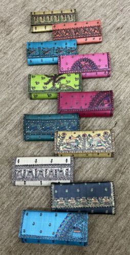 Handpainted Silk Clutches