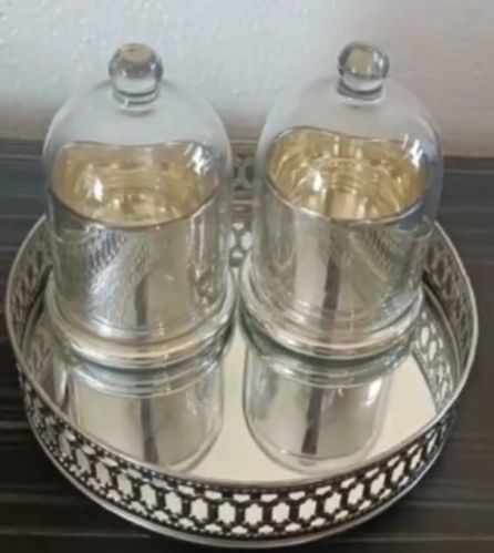 Glass Bell Jar With Metal Tray