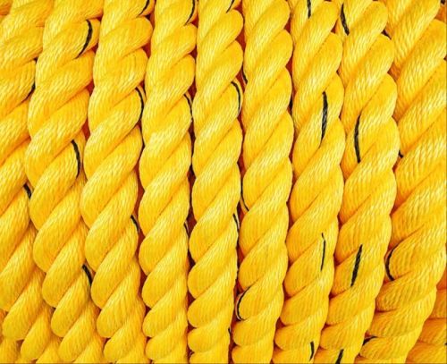 Yellow Nylon PP Shipping Rope, For Industrial, Rescue Operation, Marine, Pattern : Twisted