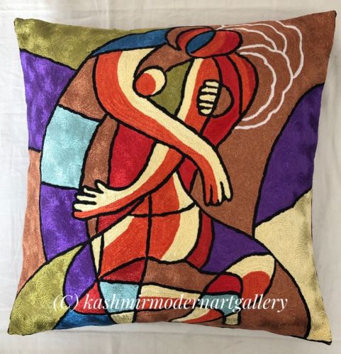 Abstract Abstrack Silk Pillow, Technics : Handmade