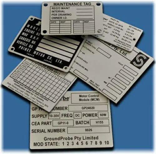 Rectangular Aluminium Labels, Packaging Type : Box