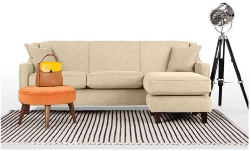 Interchangeable Two Seater With Lounger Sofa, Color : Cream