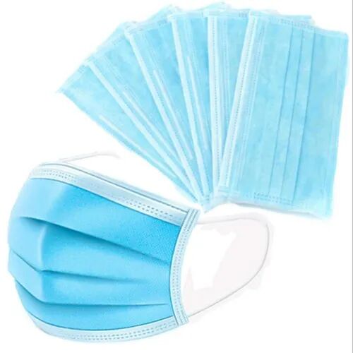 Non Woven 3 Ply Face Mask, For Hospital, Clinic, Etc, Color : Green, Blue