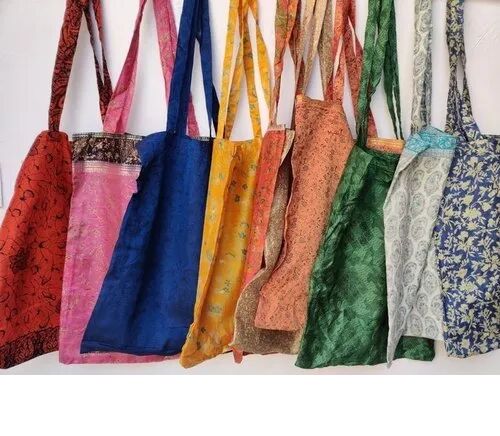 Silk Tote Bag, Color : Multi