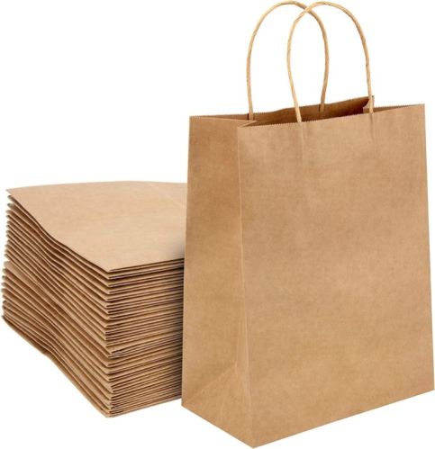 Light Brown Plain Paper Bag, For Shopping, Technics : Machine Made