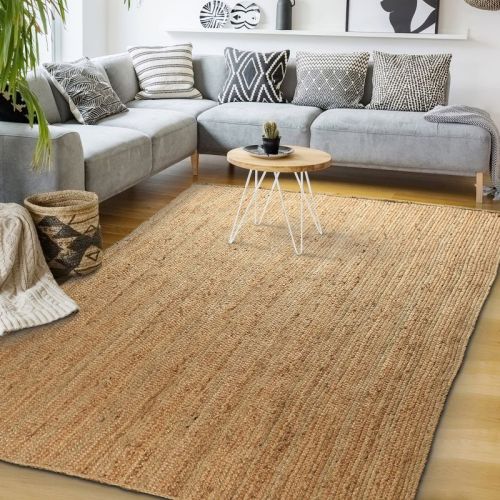 Brown Rectangular Jute Carpet, For Home Decor, Pattern : Plain