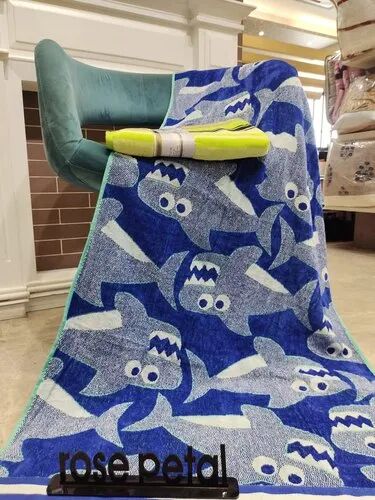 Cotton Printed Bath Towel, Size : 75x150cm