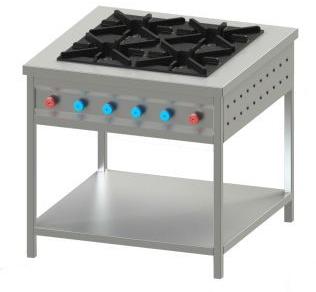 Grey 4 Burner Indian Cooking Range, For Commercial Kitchen