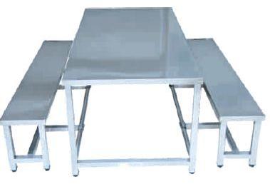 6 Seater Stainless Steel Dining Table Set