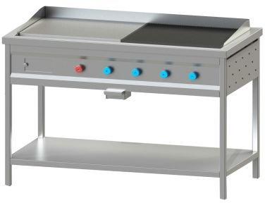 Grey Manual Rectangular Stainless Steel Hot Plate With Griller, For Commercial Kitchen