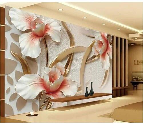 3d Floral Customized Wallpaper