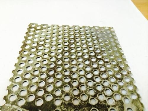 Rectangle Mild Steel Round Hole Perforated Sheet, Color : Golden