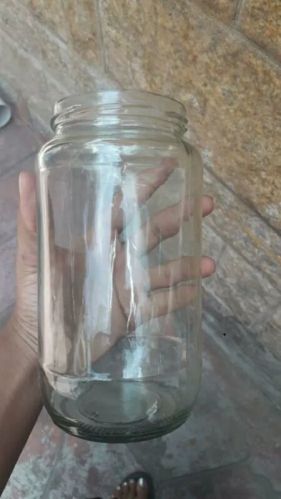 Transparent Screwed Glass Pickle Jar