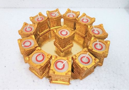 ECD-100 12 PCS GOLDEN TULSI ROUND SET WITH WAX