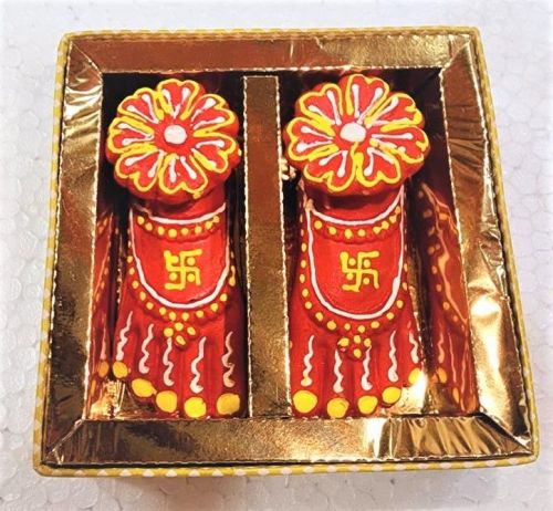 CLAY ECD-102 LAXMI CHARAN COLORED BOX for Temple, DIWALI, FESTIVAL
