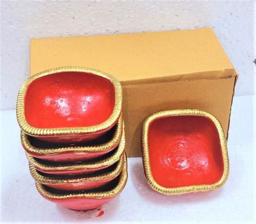 Ecd - 16 Four Face Colored Large Diya 6 Pcs Box