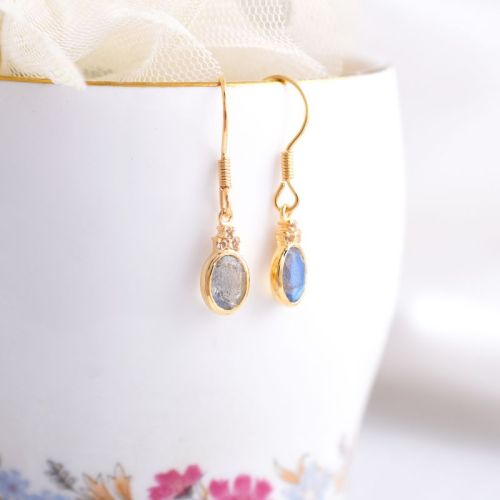 Piraya Jewels Coated Silver e154lab Dangle Earrings, Occasion : Festive Wear, Party Wear, Wedding Wear