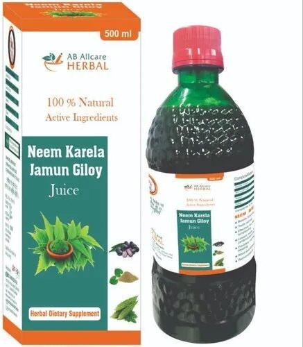 Neem Karela Jamun Giloy Juice, Packaging Size : 500 Ml