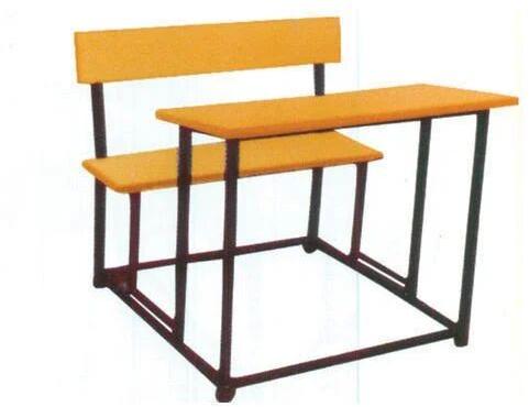 Rectangular Polished Mild Steel School Bench, Color : Brown