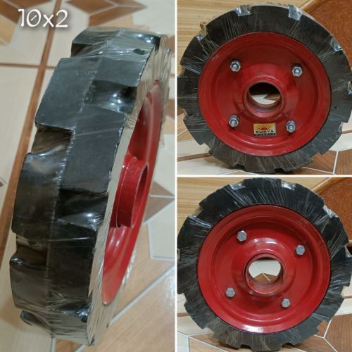 Black 10x2 Cutted Solid Rubber Wheel, For Construction Vehicle