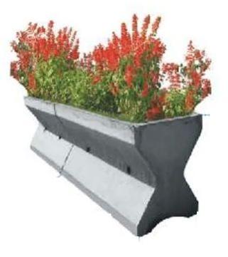 Jersey Barrier Cum Flower Pot, For Road Safety, Pattern : Plain