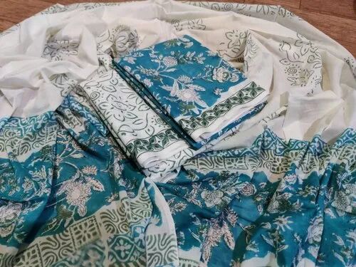 Unstitched Printed Cotton Suit, Occasion : Party Wear