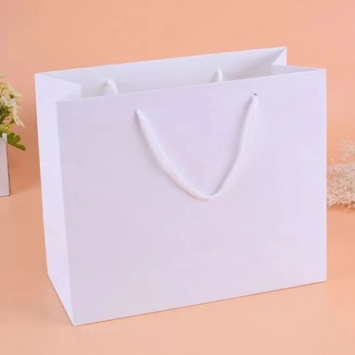 White Plain Paper Carrier Bag