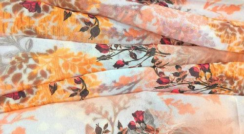 60*60 Printed Georgette Fabric, For Apparel, Kurti, Shirt, Garments, Dress Material, Width : 44-45