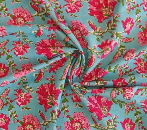 Cotton Hand Block Printed Fabric, For Apparel / Clothing