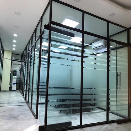 Transparent Rectangular Plain Polished Glass Partition, For Office