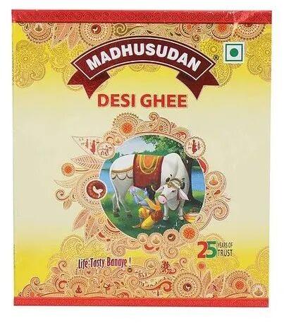 Madhusudan Desi Ghee, For Homes, Restaurants, Hotels, Parties, Events, Packaging Type : Carton