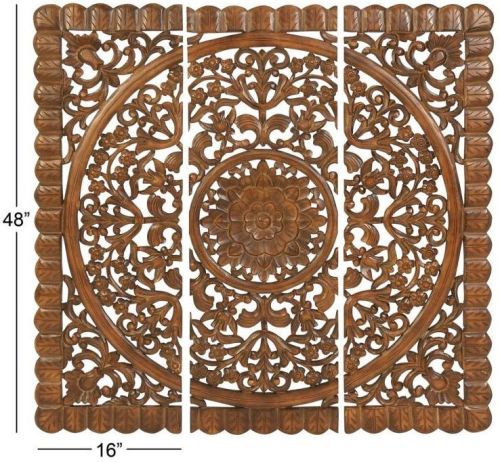 SMOOTH Polished MDF HAND CARVED Wooden Wall Panel, Size : 36X36