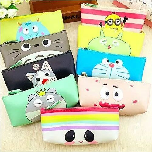 Silicon Kids Stationery Printed Pouch, Closure Type : Zipper