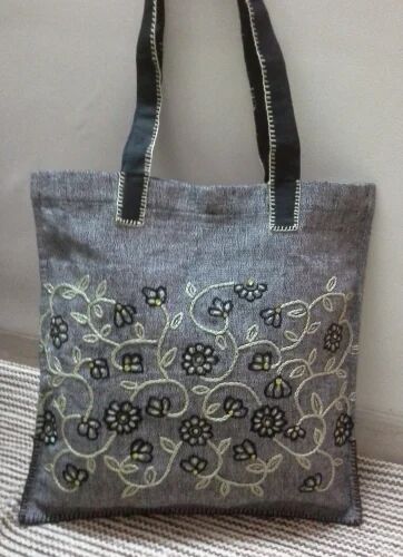 Cotton Embroidered Tote Bag, Style : Handled