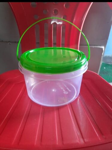 Round 3 Liter Plastic Container With Handle, Color : Transparent