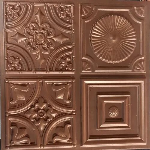 Color Coated PVC Wall Panel, Color : Golden