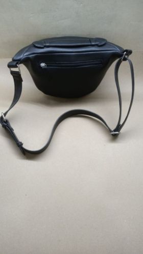 Plain Leather Waist Pouch, Color : Black 12x10inch