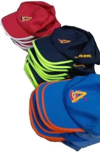 Multicolor Polyester Sports Cap, Size : Free Size