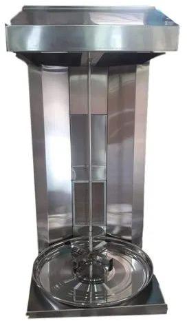 Stainless Steel Table Top Shawarma Machine With 2 Indian Burner