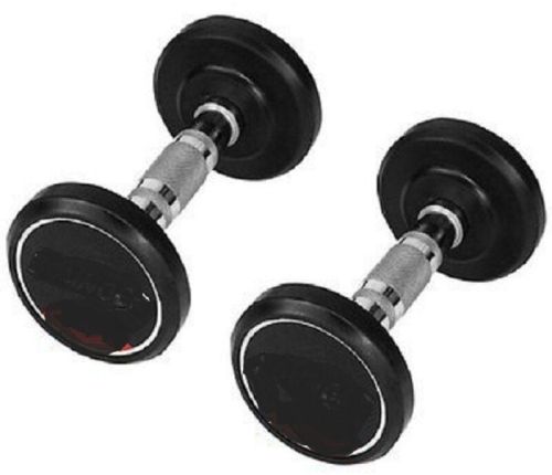 Black Rubber Round Dumbbell, For Gym Use, Feature : Comfortable Grip, Durable, Fine Finished