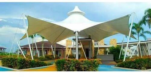 White PVC Tensile Garden Roofing Gazebo