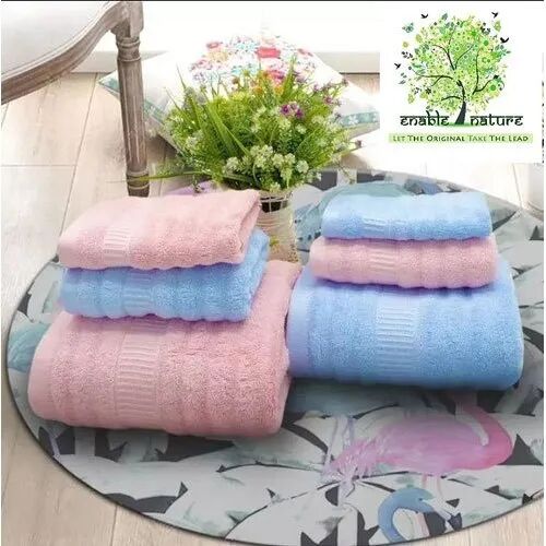 Enable Nature Plain Bamboo Towel Set, Size : 75*150 Cm