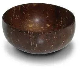 Glossy Finish Coconut Shell Bowl, Color : Natural